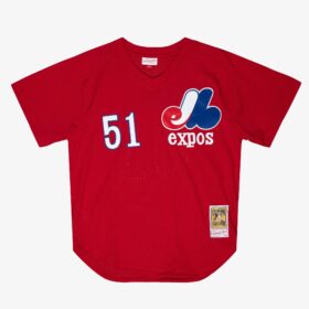 Men's Randy Johnson Red Montreal Expos Cooperstown Collection 1989 Pullover Jersey