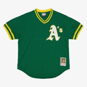 Men's Rickey Henderson Kelly Green Oakland Athletics Cooperstown Collection Pullover Jersey