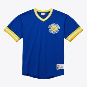 Men's  Royal Golden State Warriors Mesh Fashion V-Neck Jersey