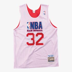 Men's Magic Johnson Red/White Hardwood Classics 1991  BasketBallAll-Star Game Reversible Practice Jersey