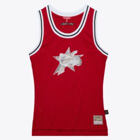 Women's  Red Philadelphia 76ers Glitter Swingman Jersey